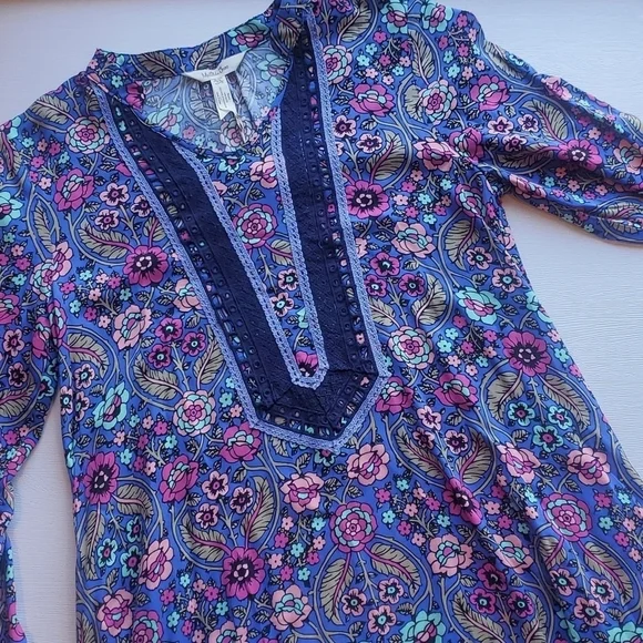 Matilda Jane Blue Jewel ToneThoughts & Dreams Floral Peasant Dress XS NWT - Picture 2 of 6